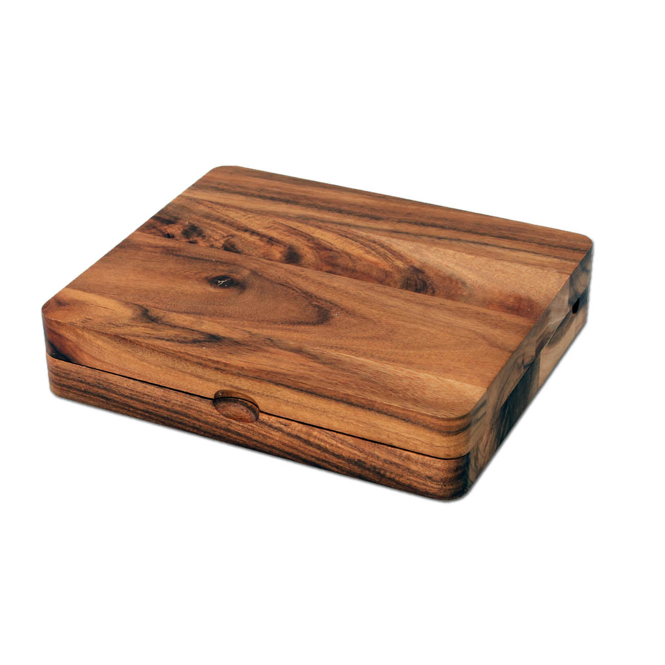 Black Leaf - Vassoio In Bamboo - Wood Rolling Tray 2-part