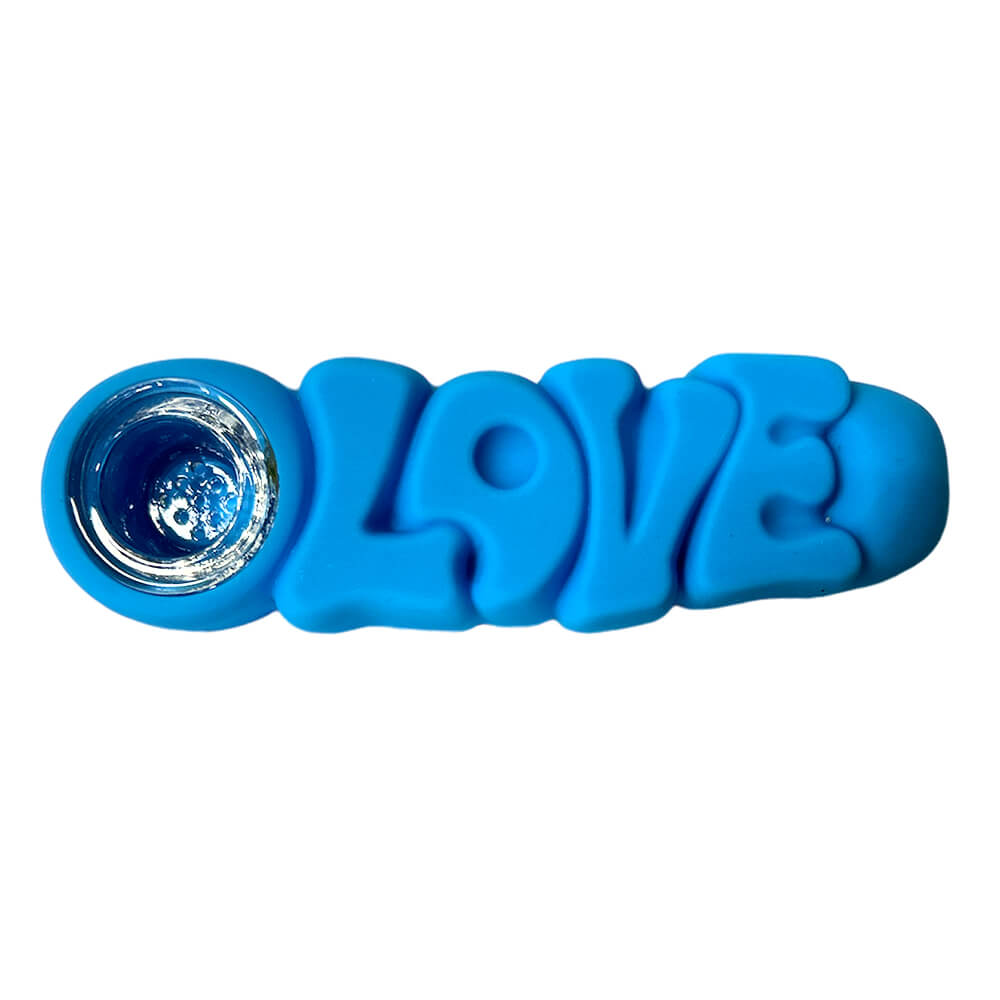 Pipa In Silicone-Love Silicone Pipe Blue 12cm