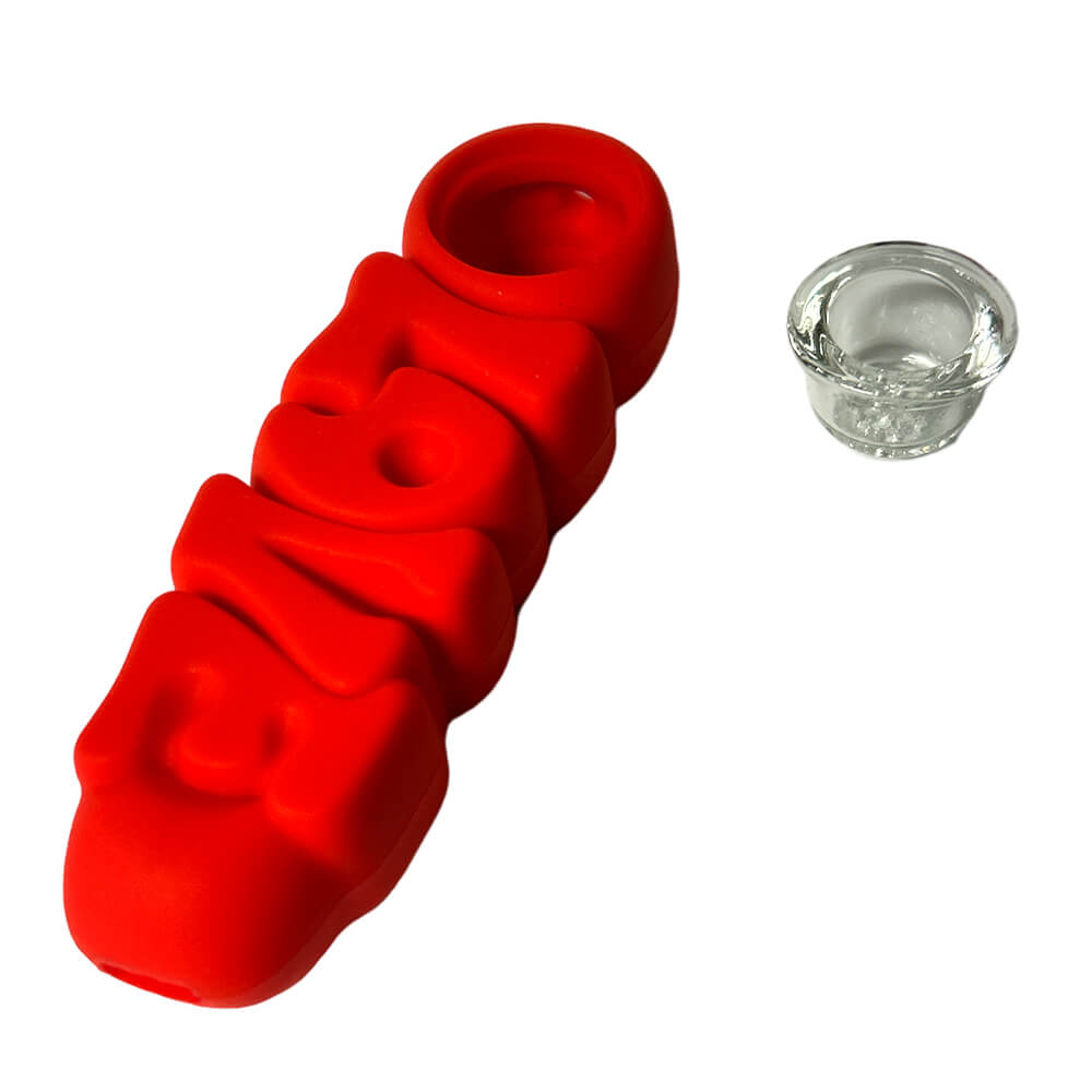 Pipa In Silicone-Love Silicone Pipe Red 12cm