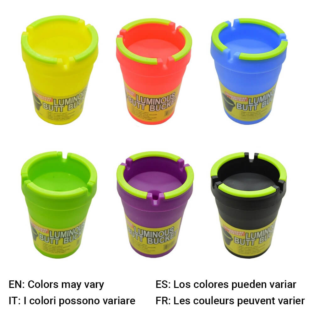 Posacenere Fluorescente-Luminous Butt Bucket Glow in The Dark Ashtray Mix Colors