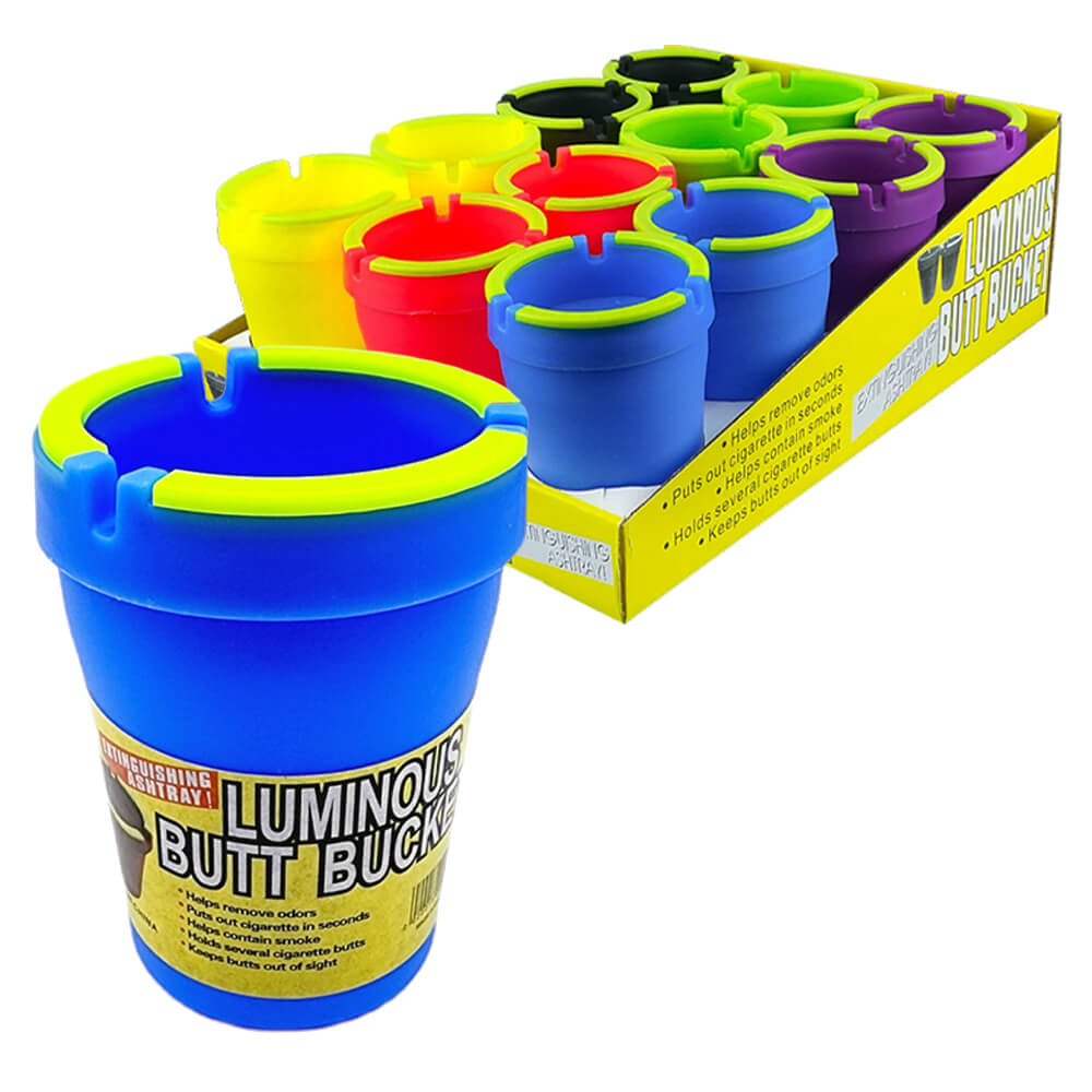 Posacenere Fluorescente-Luminous Butt Bucket Glow in The Dark Ashtray Mix Colors