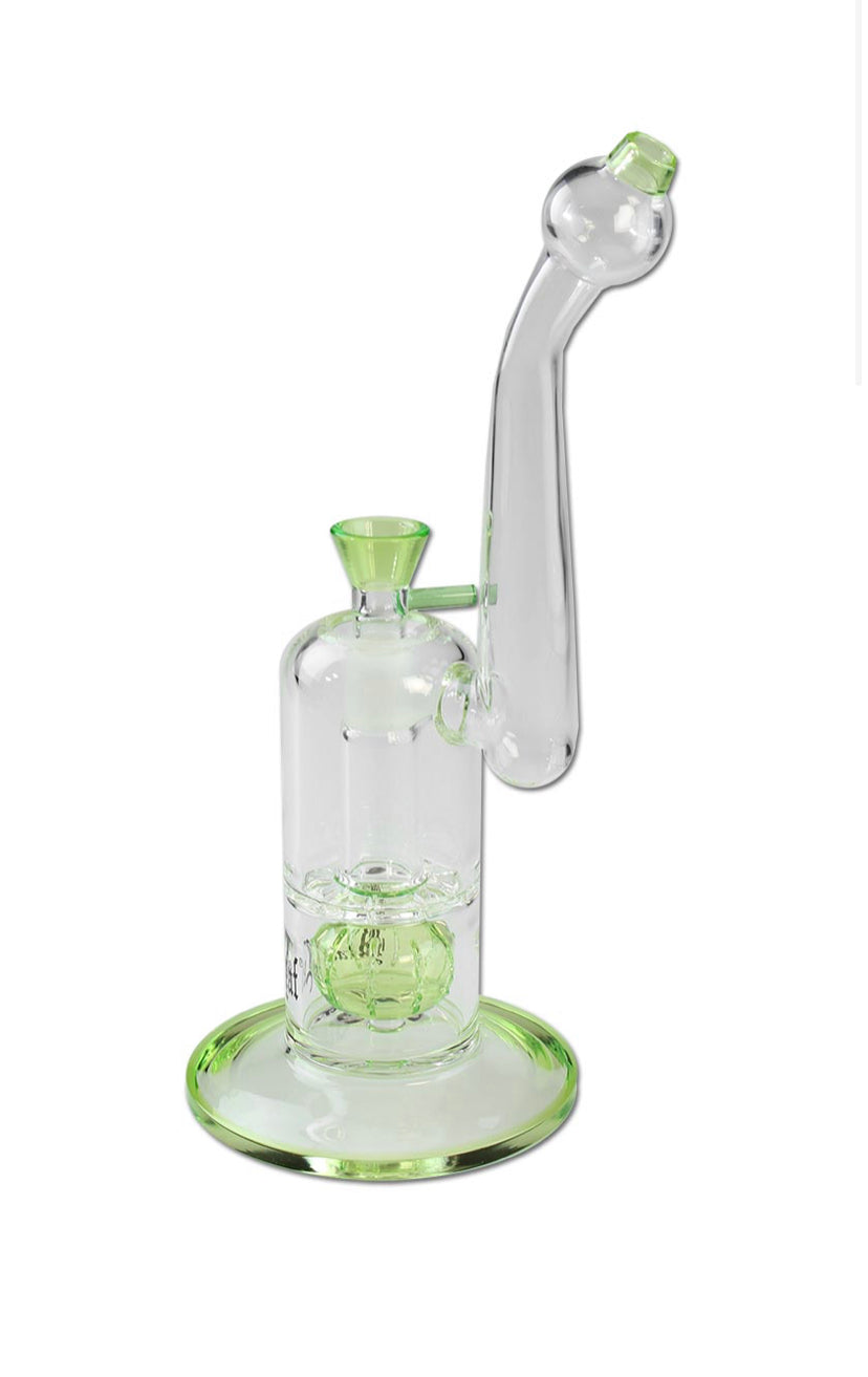 BONG “BUBBLER” BLACK LEAF CON PERCOLATORE A PALLINE