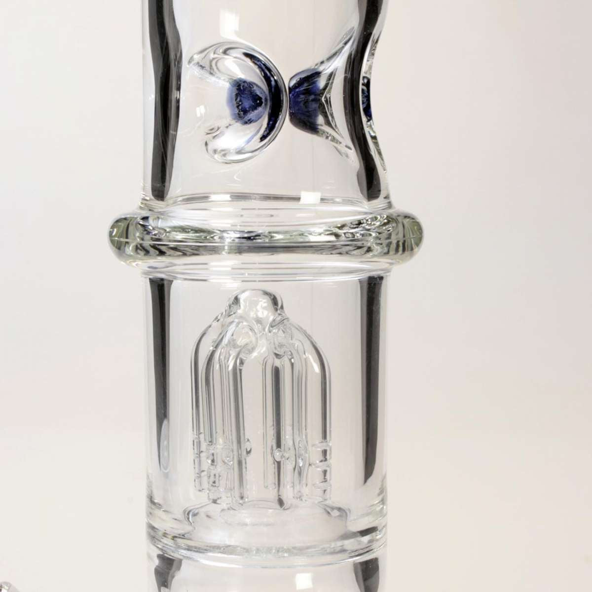 ICE BONG 4-PERCOLATOR BLUE BLACK LEAF