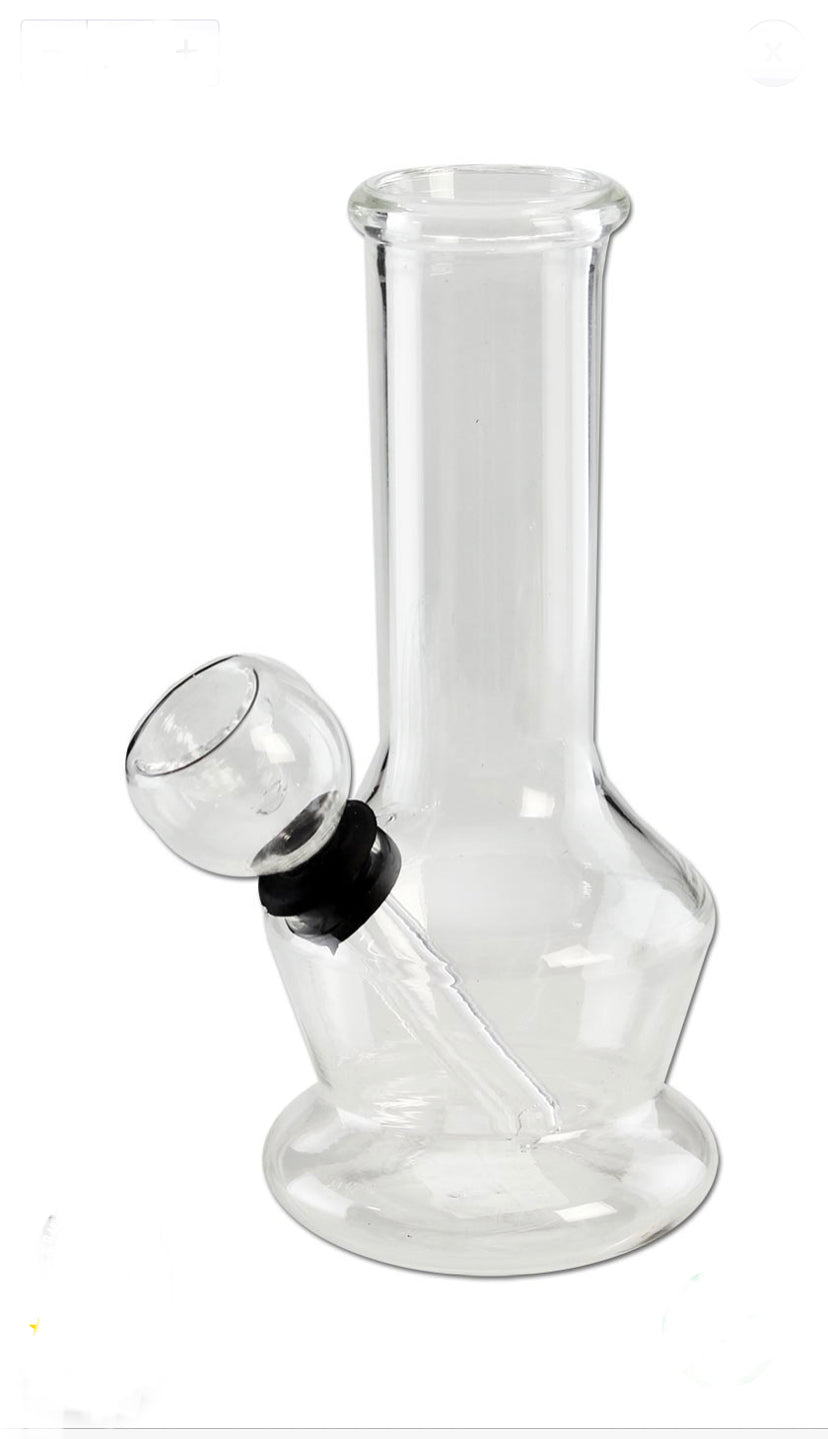 BONG MINI BLACK LEAF IN VETRO